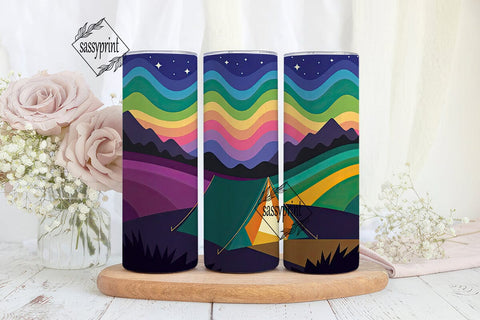 Camping Under the Stars Tumbler Wrap Sublimation sassyprint 