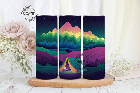 Camping Under the Stars Tumbler Wrap Sublimation sassyprint 