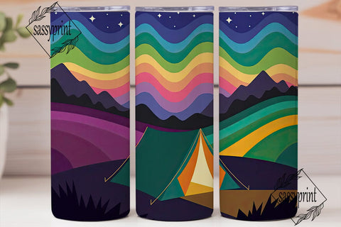 Camping Under the Stars Tumbler Wrap Sublimation sassyprint 