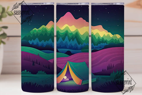 Camping Under the Stars Tumbler Wrap Sublimation sassyprint 