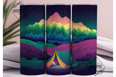 Camping Under the Stars Tumbler Wrap Sublimation sassyprint 