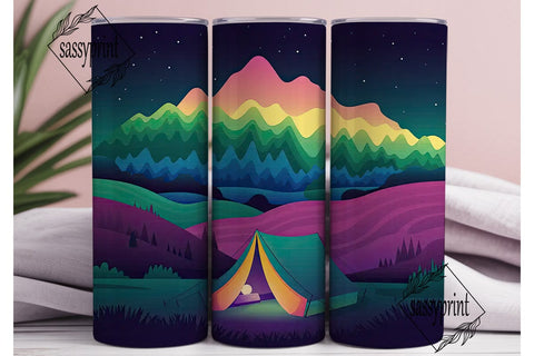 Camping Under the Stars Tumbler Wrap Sublimation sassyprint 