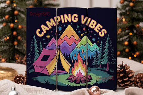 Camping Vibes 20oz Tumbler Wrap Sublimation DesignSVG 