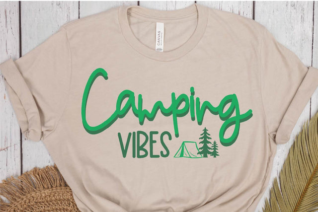 Camping Vibes SVG PNG DXF EPS Cut File - Cricut & Silhouette Design SVG So Fontsy VIP Design Shop 