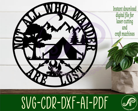 Camping wall sign svg laser cut design SVG APInspireddesigns 