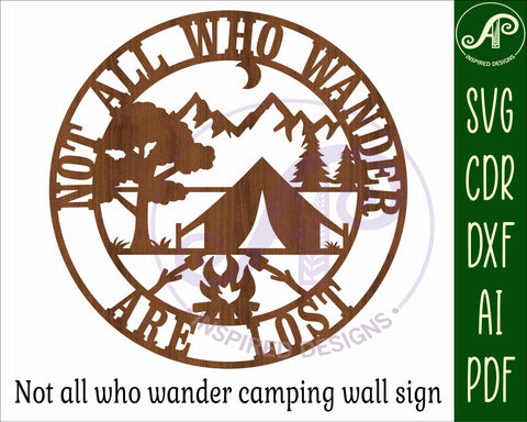 Camping wall sign svg laser cut design SVG APInspireddesigns 