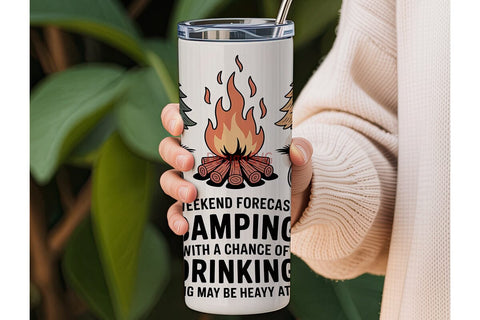 Camping Weekend Forecast 20oz Tumbler Sublimation DesignSVG 