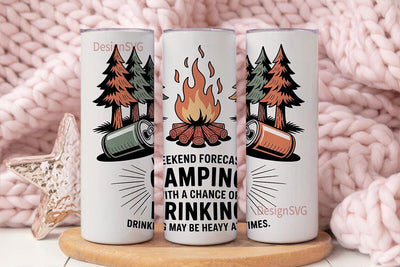 Camping Weekend Forecast 20oz Tumbler Sublimation DesignSVG 