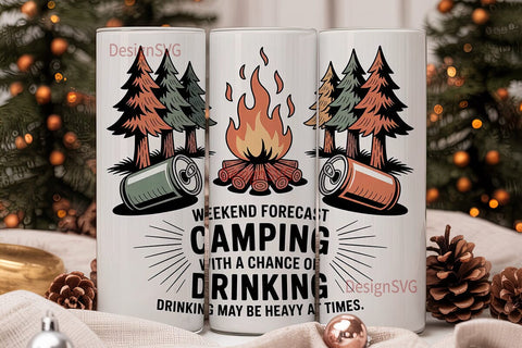 Camping Weekend Forecast 20oz Tumbler Sublimation DesignSVG 