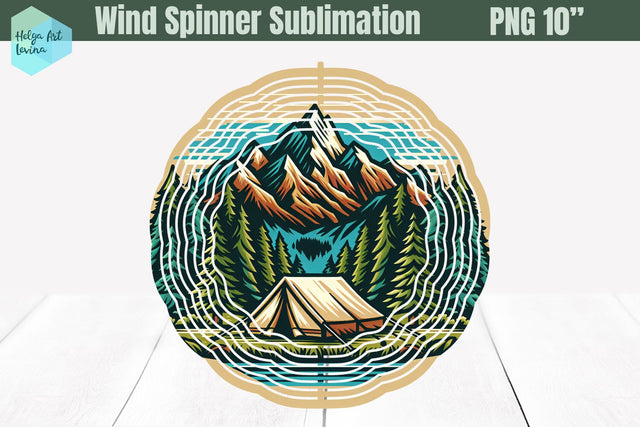 Camping Wind Spinner Sublimation Sublimation Helga Art 