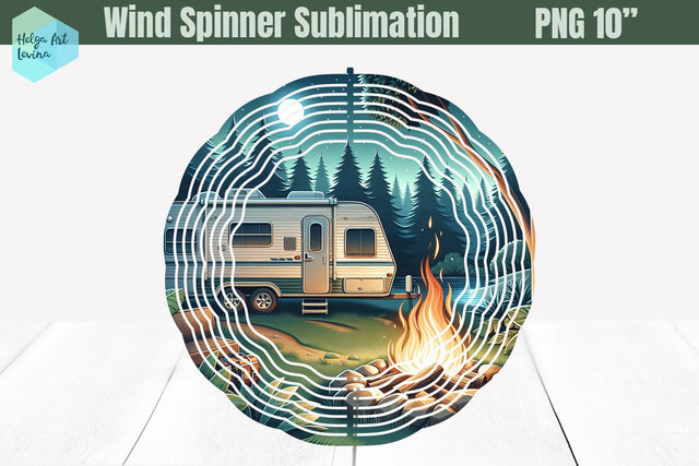 Camping Wind Spinner Sublimation Sublimation Helga Art 