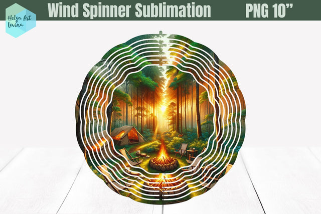 Camping Wind Spinner Sublimation Sublimation Helga Art 
