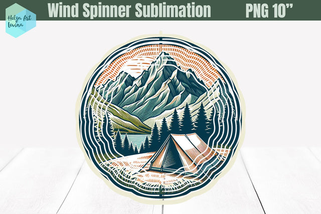 Camping Wind Spinner Sublimation Sublimation Helga Art 