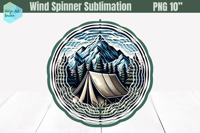 Camping Wind Spinner Sublimation Sublimation Helga Art 