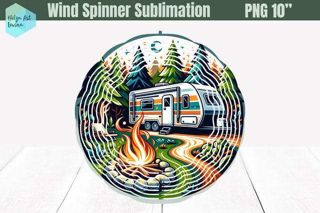Camping Wind Spinner Sublimation Sublimation Helga Art 