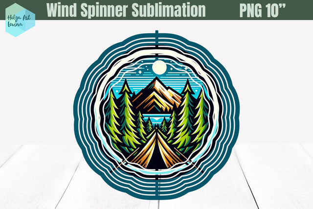 Camping Wind Spinner Sublimation Sublimation Helga Art 