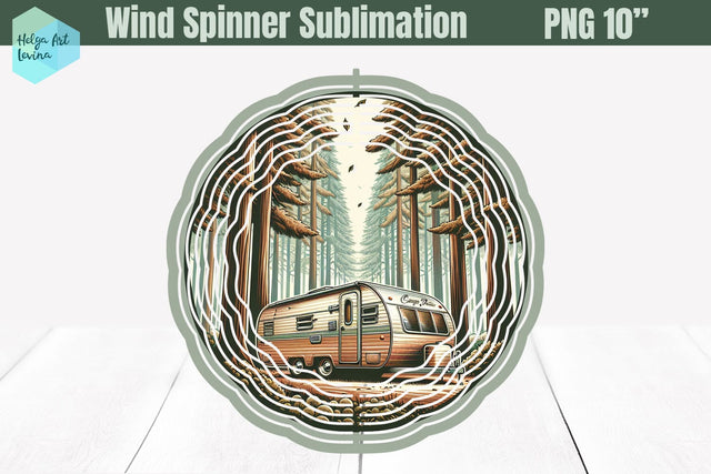 Camping Wind Spinner Sublimation Sublimation Helga Art 