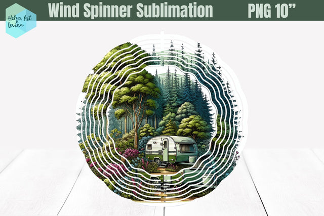 Camping Wind Spinner Sublimation Sublimation Helga Art 