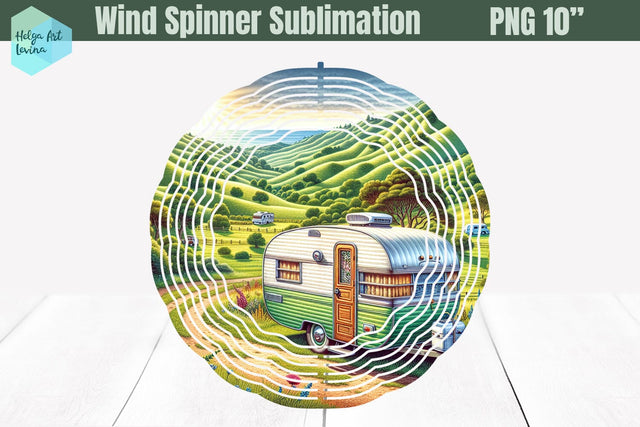 Camping Wind Spinner Sublimation Sublimation Helga Art 
