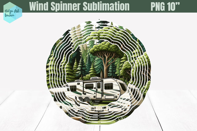 Camping Wind Spinner Sublimation Sublimation Helga Art 