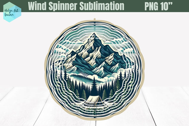 Camping Wind Spinner Sublimation Sublimation Helga Art 