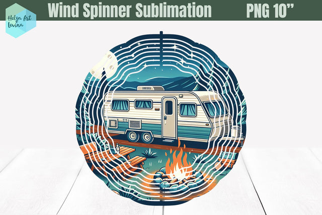 Camping Wind Spinner Sublimation Sublimation Helga Art 