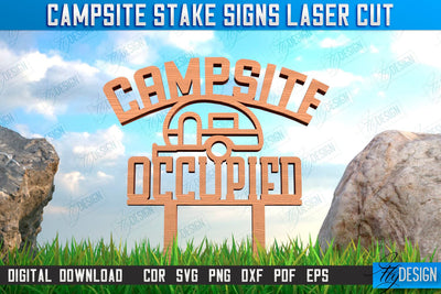 Campsite Stake Sign | 3D Sign Design | Camping Vibes | Adventure | CNC File SVG Fly Design 