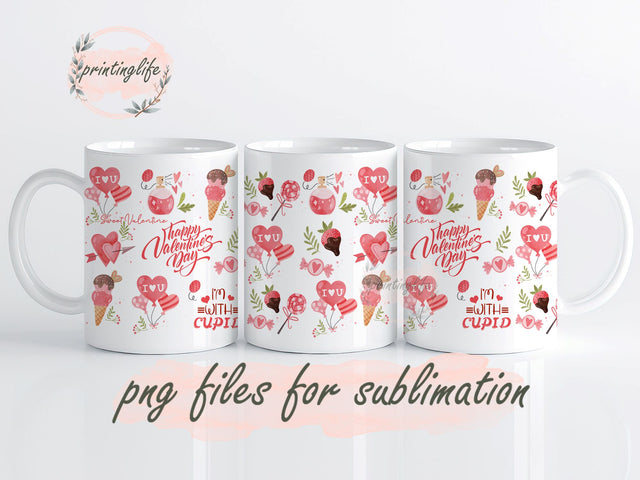 Can Cooler Wrap, Valentine's Day, Smell Of Love, Sweet Valentine, Cupid Wrap Sublimation Design Sublimation PrintingLife 