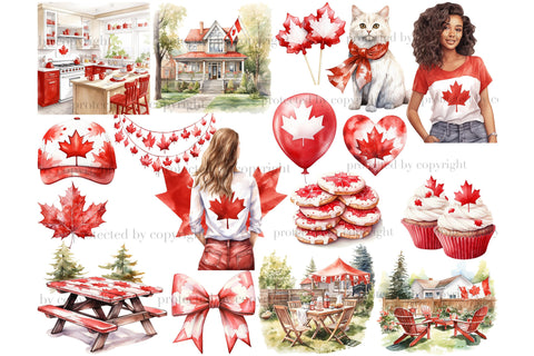 Canada Day Clipart | National Holiday PNG SVG GlamArtZhanna 