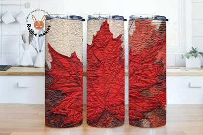 Canada Day Red Waves Maple Leaf 20 oz Skinny Tumbler Sublimation Design, Straight & Tapered Tumbler Wrap, Instant Digital Download PNG Sublimation Rabbitmakies 