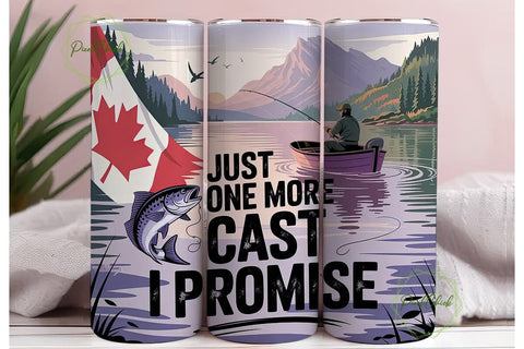 Canadian Fishing Tumbler Wrap Sublimation PixelChick 