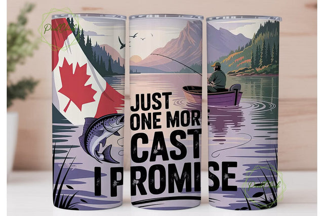 Canadian Fishing Tumbler Wrap Sublimation PixelChick 