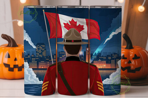 Canadian Mountie 20oz Tumbler Wrap Sublimation PixelChick 