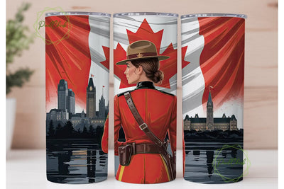 Canadian Mountie 20oz Tumbler Wrap Sublimation PixelChick 
