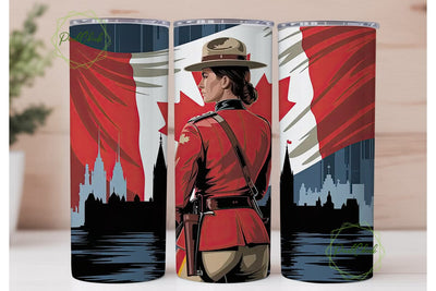 Canadian Mountie 20oz Tumbler Wrap Sublimation PixelChick 