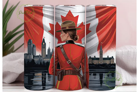 Canadian Mountie 20oz Tumbler Wrap Sublimation PixelChick 