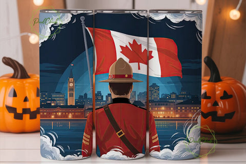 Canadian Mountie 20oz Tumbler Wrap Sublimation PixelChick 