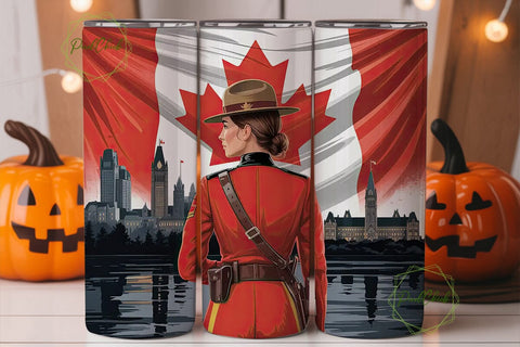 Canadian Mountie 20oz Tumbler Wrap Sublimation PixelChick 