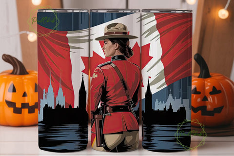 Canadian Mountie 20oz Tumbler Wrap Sublimation PixelChick 