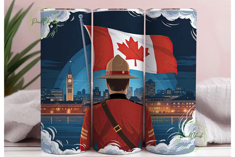 Canadian Mountie 20oz Tumbler Wrap Sublimation PixelChick 