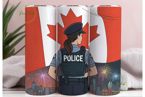 Canadian Police Officer 20oz Tumbler Sublimation PixelChick 