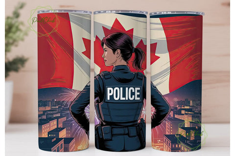 Canadian Police Officer 20oz Tumbler Sublimation PixelChick 