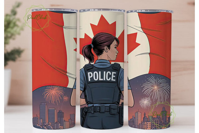 Canadian Police Officer 20oz Tumbler Sublimation PixelChick 
