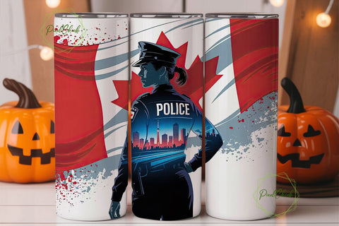 Canadian Police Officer 20oz Tumbler Sublimation PixelChick 