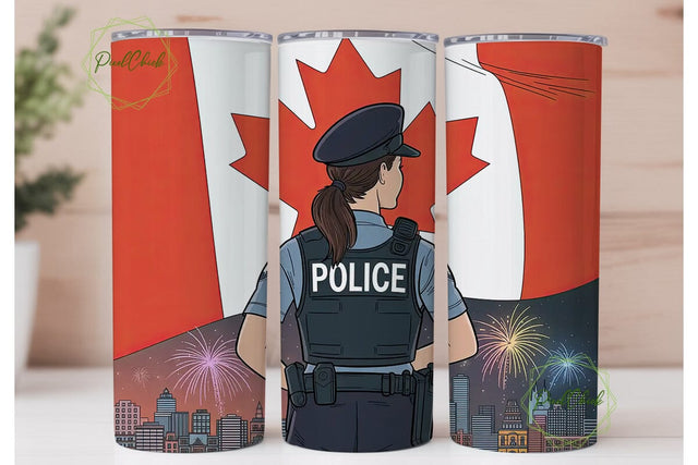 Canadian Police Officer 20oz Tumbler Sublimation PixelChick 
