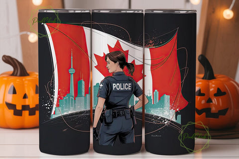 Canadian Police Officer 20oz Tumbler Sublimation PixelChick 