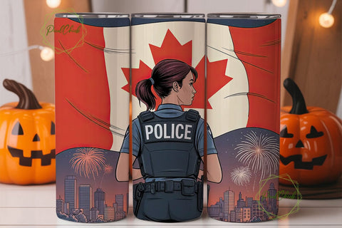 Canadian Police Officer 20oz Tumbler Sublimation PixelChick 