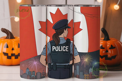 Canadian Police Officer 20oz Tumbler Sublimation PixelChick 