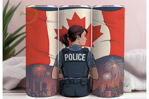 Canadian Police Officer 20oz Tumbler Sublimation PixelChick 