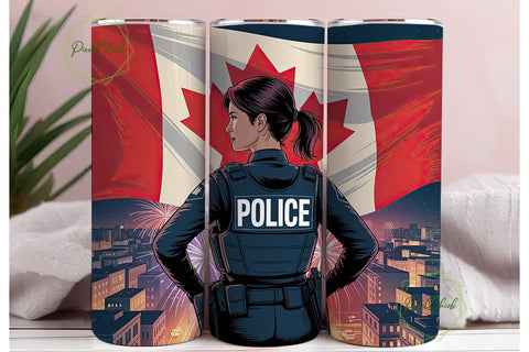 Canadian Police Officer 20oz Tumbler Sublimation PixelChick 